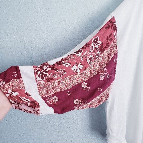 Andree By Unit Bohemian Mixed Media Long Sleeve Top - Picture 5 of 7